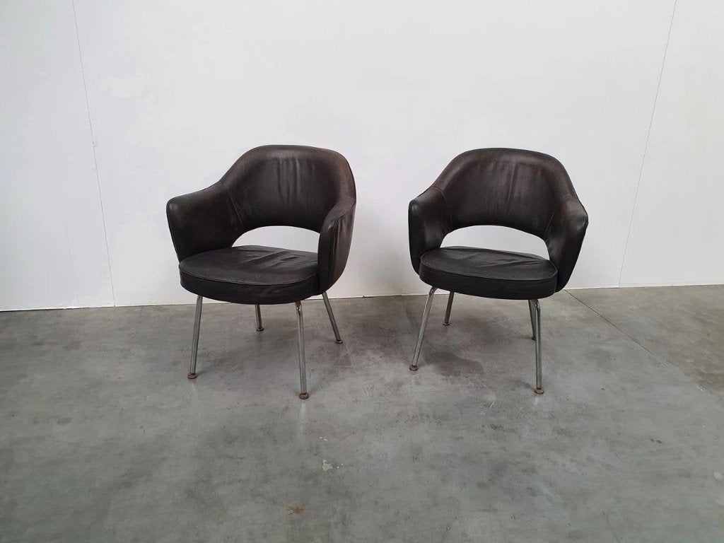 Saarinen Knoll Executive Armstoel De Coene vintage, Ophalen, Gebruikt, Bruin, .