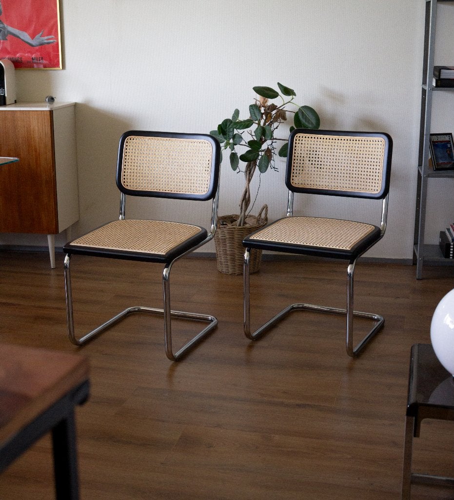 Set Cesca webbing stoelen Marcel Breuer stijl, Ophalen, Marcel Breuer, Bauhaus, Twee, Overige materialen