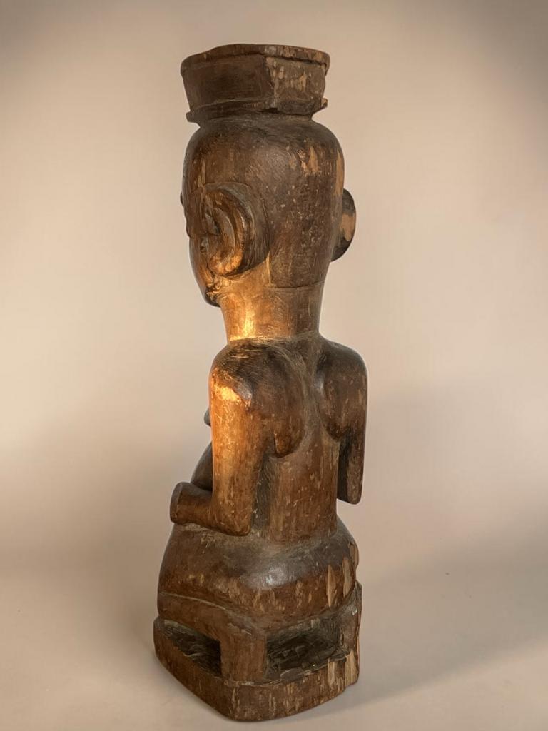 Houten Koningsbeeld Kuba-Bushoong, DR Congo, 1925-1950, Ophalen of Verzenden