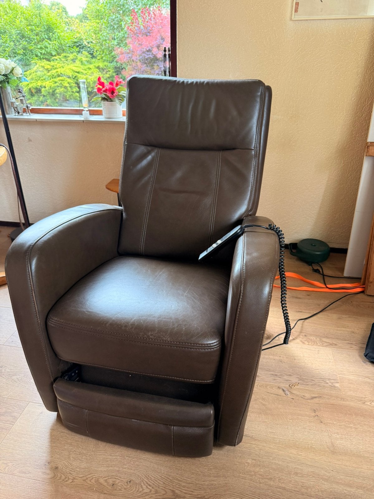 Sta-op stoel bruin leer, Huis en Inrichting, Ophalen, Gebruikt, Bruin, Leer