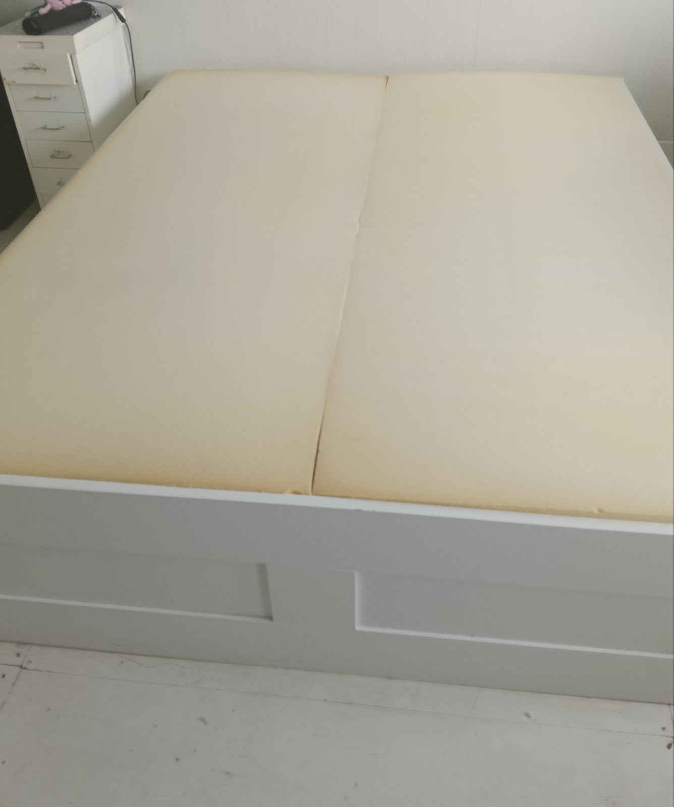 Bed Ikea wit 160 x 200 cm met 4 stevige laden, Ophalen, Tweepersoons, 160 cm