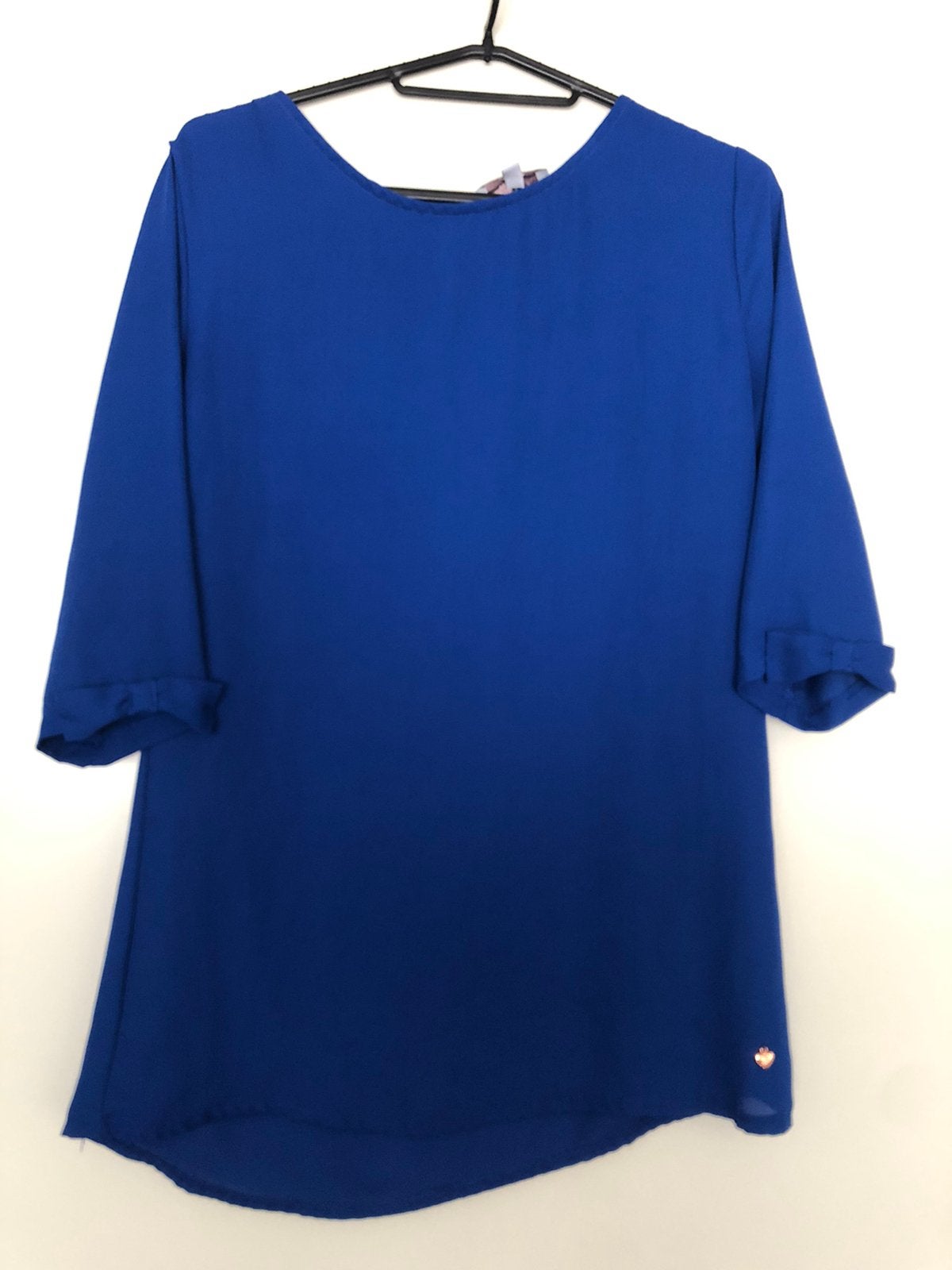 Kobaltblauwe Jantje Korten tuniek met strikjes op de rug, Ophalen of Verzenden, Zo goed als nieuw, Maat 38/40 (M), Blauw