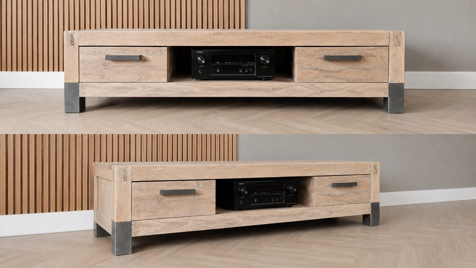 Eiken TV-meubel 160x45x40.3cm - Opgeschuurd, Ophalen