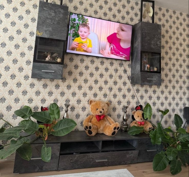 Modern tv-meubel met hangkasten - Grijs/Zwart, Ophalen, Gebruikt, 200 cm of meer, 150 tot 200 cm