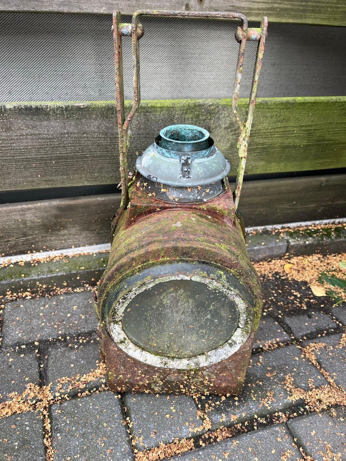 Antieke spoorwegen lamp - Vintage treinlamp, Antiek en Kunst, Ophalen of Verzenden