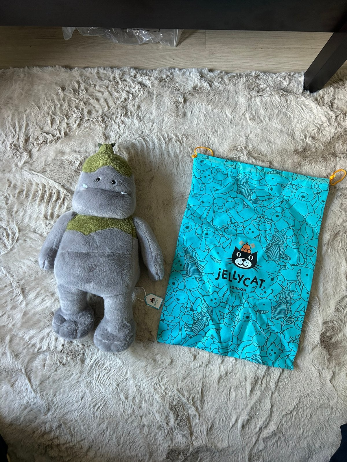 Jellycat Rockleton XL 55CM, Jellycat, Overige typen, Grijs, Nieuw