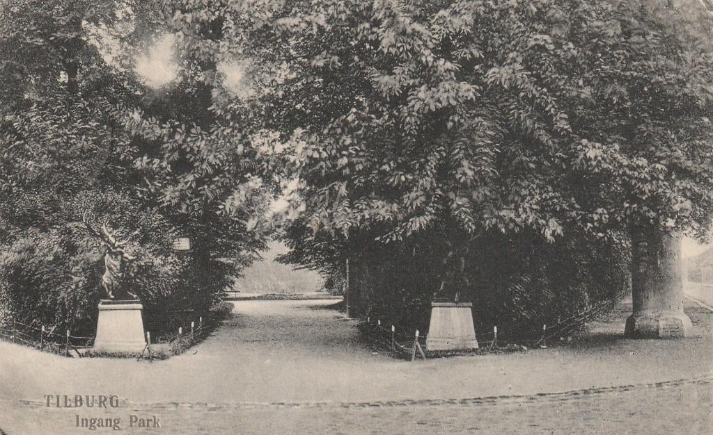 Tilburg ingang park, Ophalen of Verzenden, Voor 1920, Gelopen, Noord-Brabant