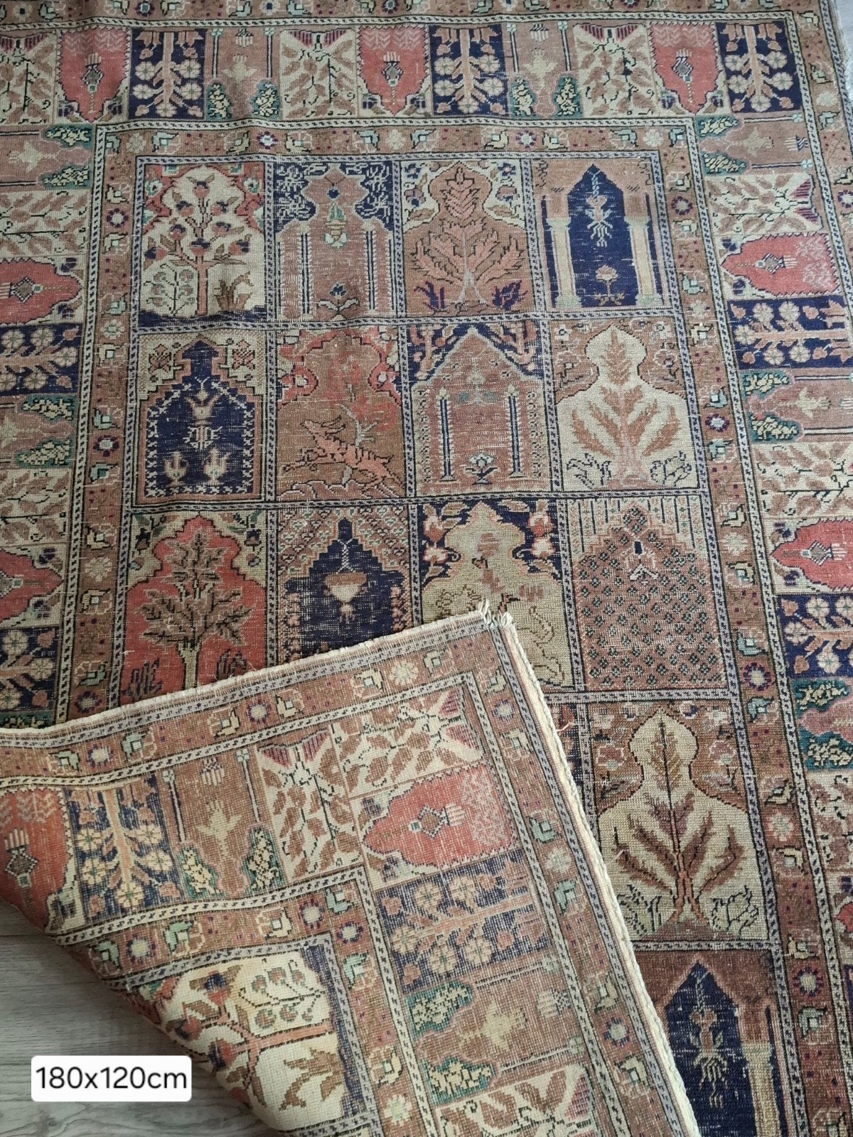Antiek Perzische tapijt handgemaakt Kaysari, Ophalen, Rechthoekig, 200 cm of meer