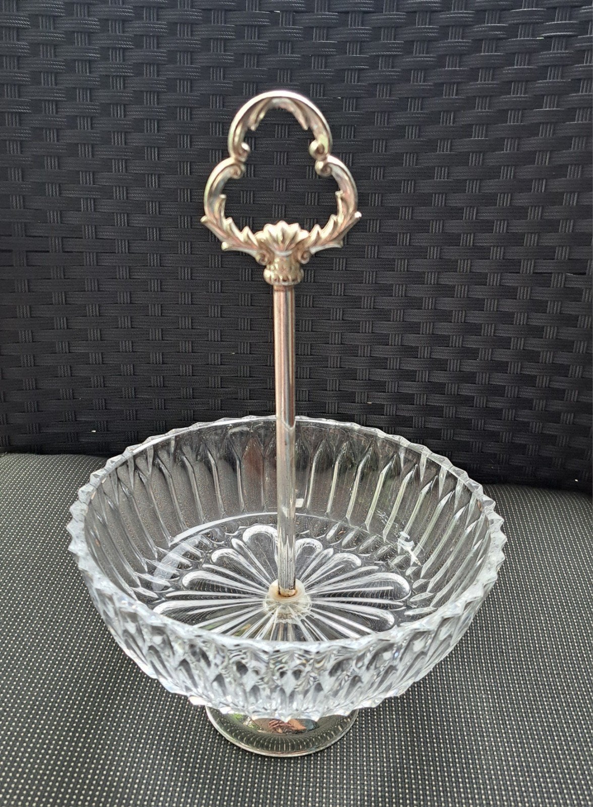 kristallen etagere 18,5 cm doorsnee, Ophalen of Verzenden, Gebruikt, Etagère