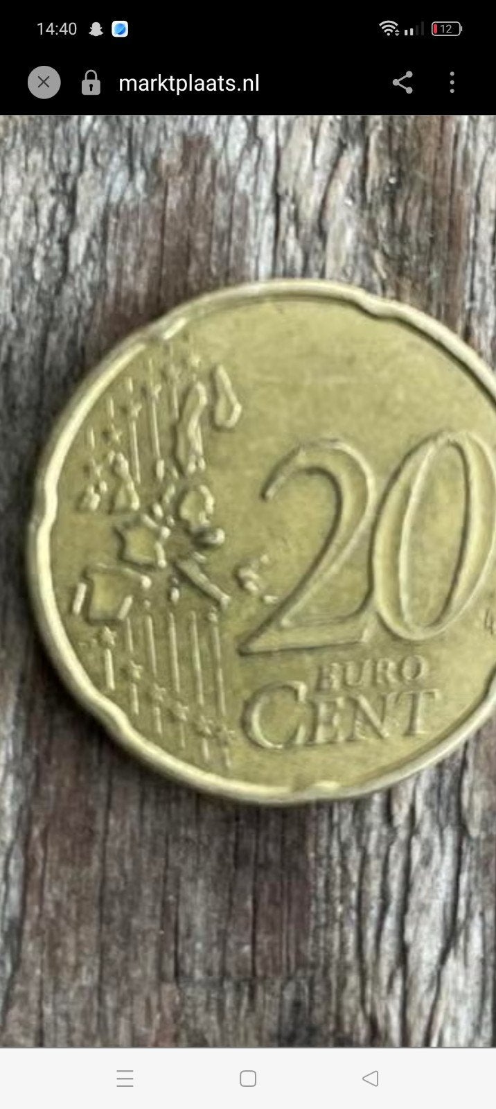 Zeldzame Franse 20 cent munt uit 1999., Ophalen of Verzenden