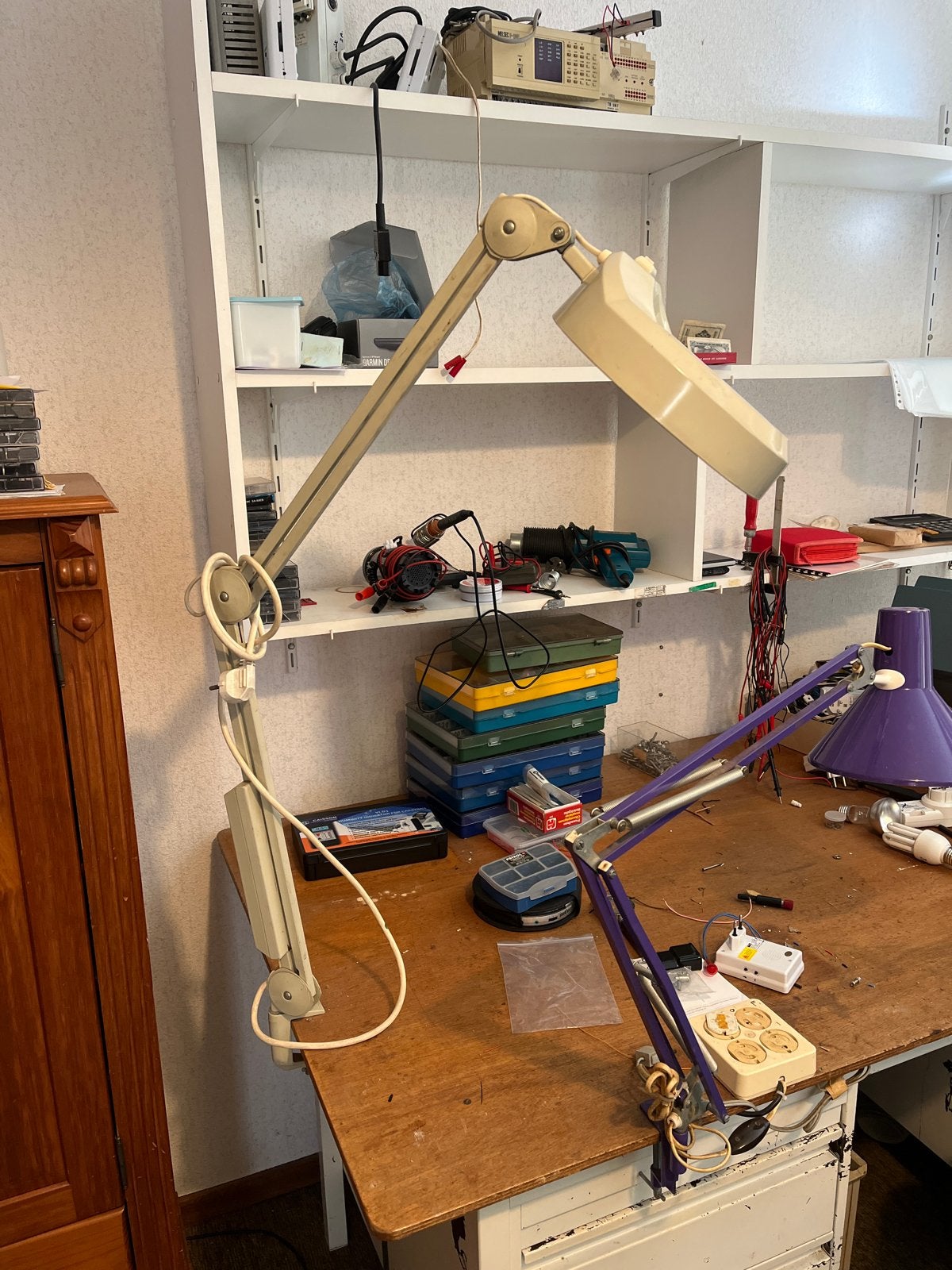 Loeplamp Vergrootglas lamp met klem - voor precisiewerk, Hobby en Vrije tijd, Ophalen of Verzenden, Gebruikt