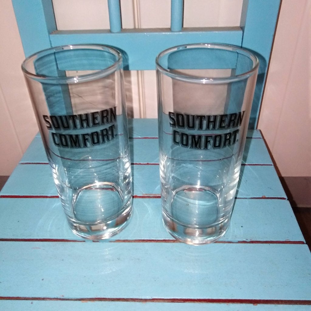 Southern comfort longdrink glazen 2 stuks, Ophalen, Glas of Glazen, Gebruikt, Glas