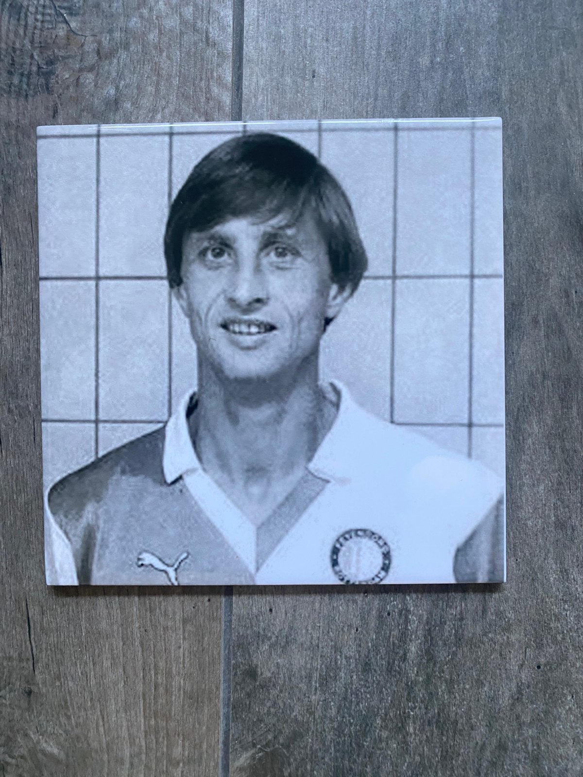Tegel johan Cruyff, Verzamelen, Sportartikelen en Voetbal, Verzenden, Zo goed als nieuw, Feyenoord, Overige typen