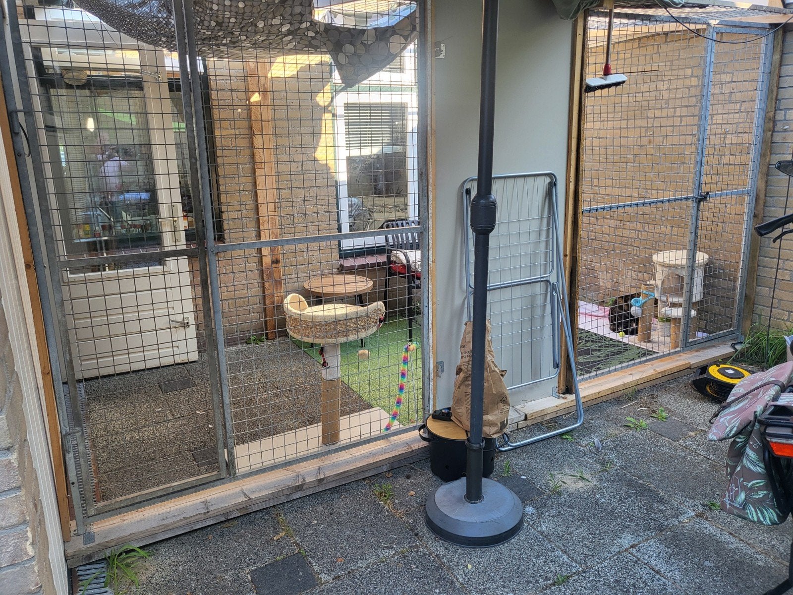 Kattenren  Elementen van 2 meter hoog  .1.5 breed koppelbaar, Ophalen of Verzenden, Aluminium, Volière