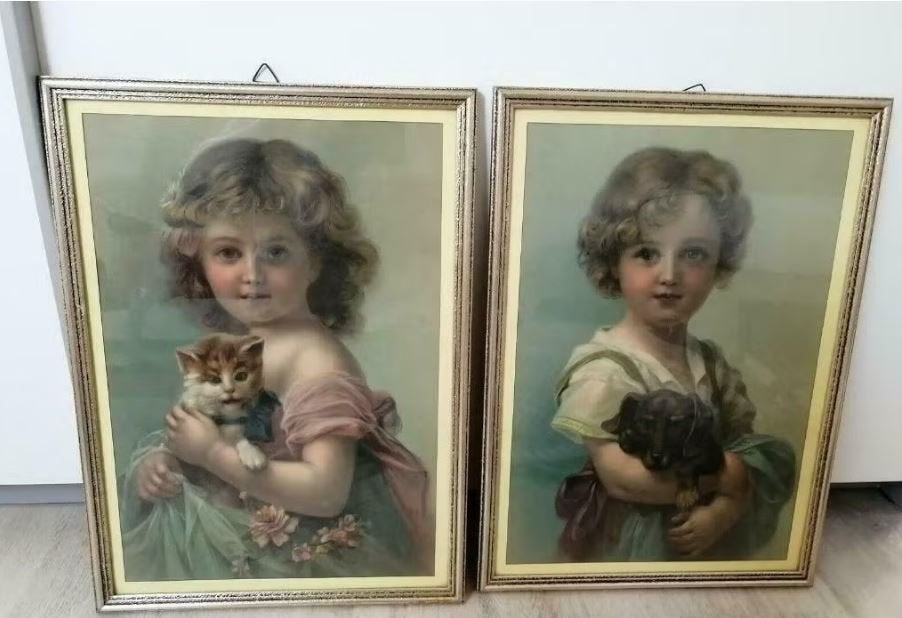 antieke drukken Emile Vernon Belle Epoque voor 1914, Ophalen, Gebruikt, 45 cm, Meerkleurig