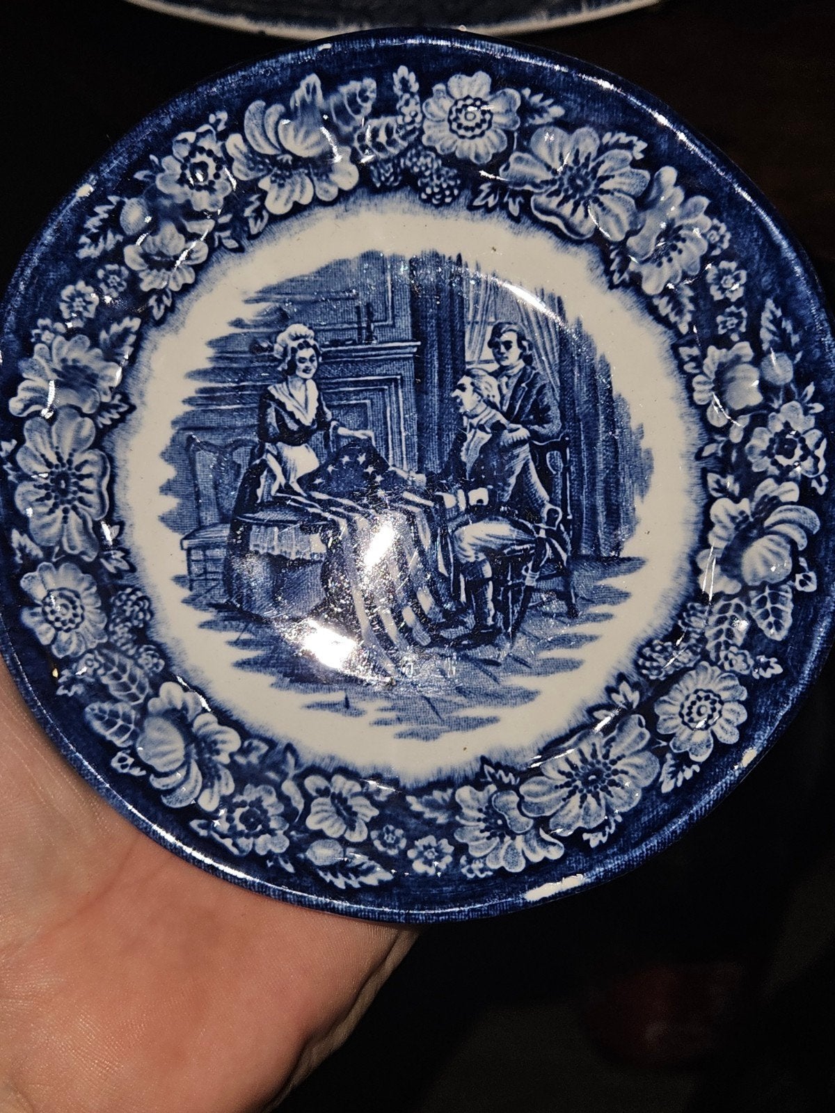 Liberty Blue Historic Colonial Scenes Betsy Ross schaaltje, Antiek en Kunst, Ophalen of Verzenden