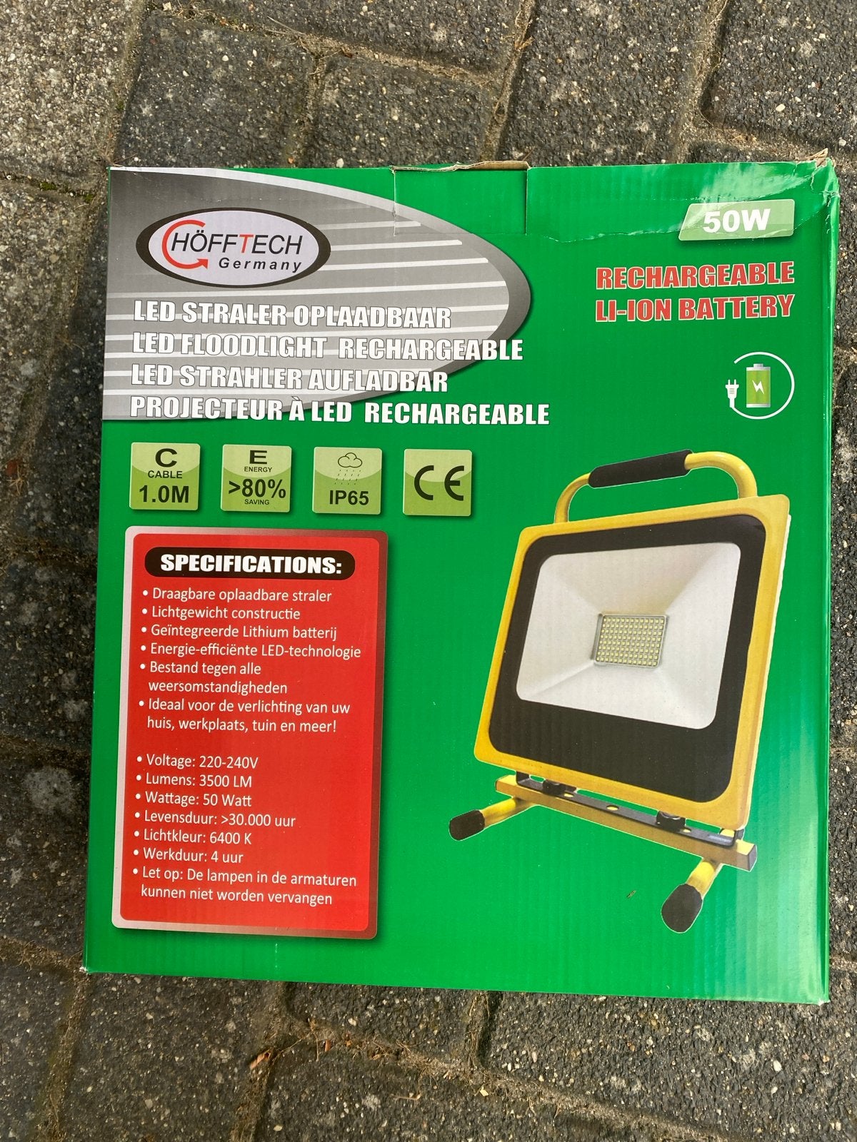 Höfftech LED Oplaadbare Bouwlamp 50W IP65, Onbekend, Nieuw, Ophalen of Verzenden, Onbekend