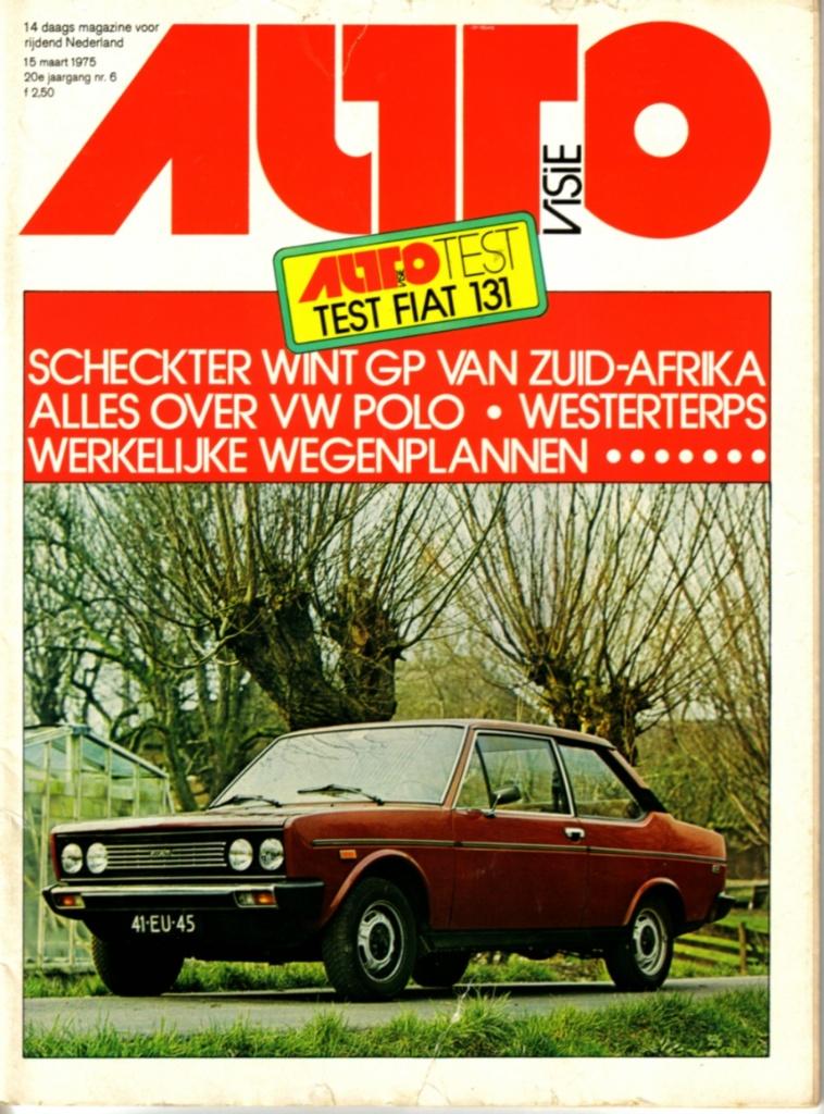 Autovisie test Fiat 131 Maart 1975, Ophalen of Verzenden, Gelezen, Overige merken