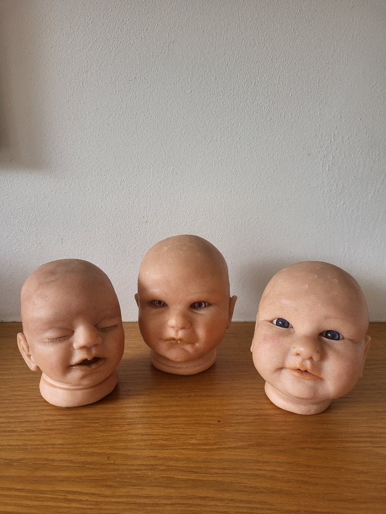 3 mooie reborn poppenhoofden, Verzamelen, Poppen, Ophalen of Verzenden, Nieuw, Overige typen, Levensecht of Reborn