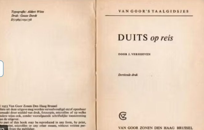 Duits op reis Door J.Verhoeven Dertiende Druk, Ophalen of Verzenden, Zo goed als nieuw