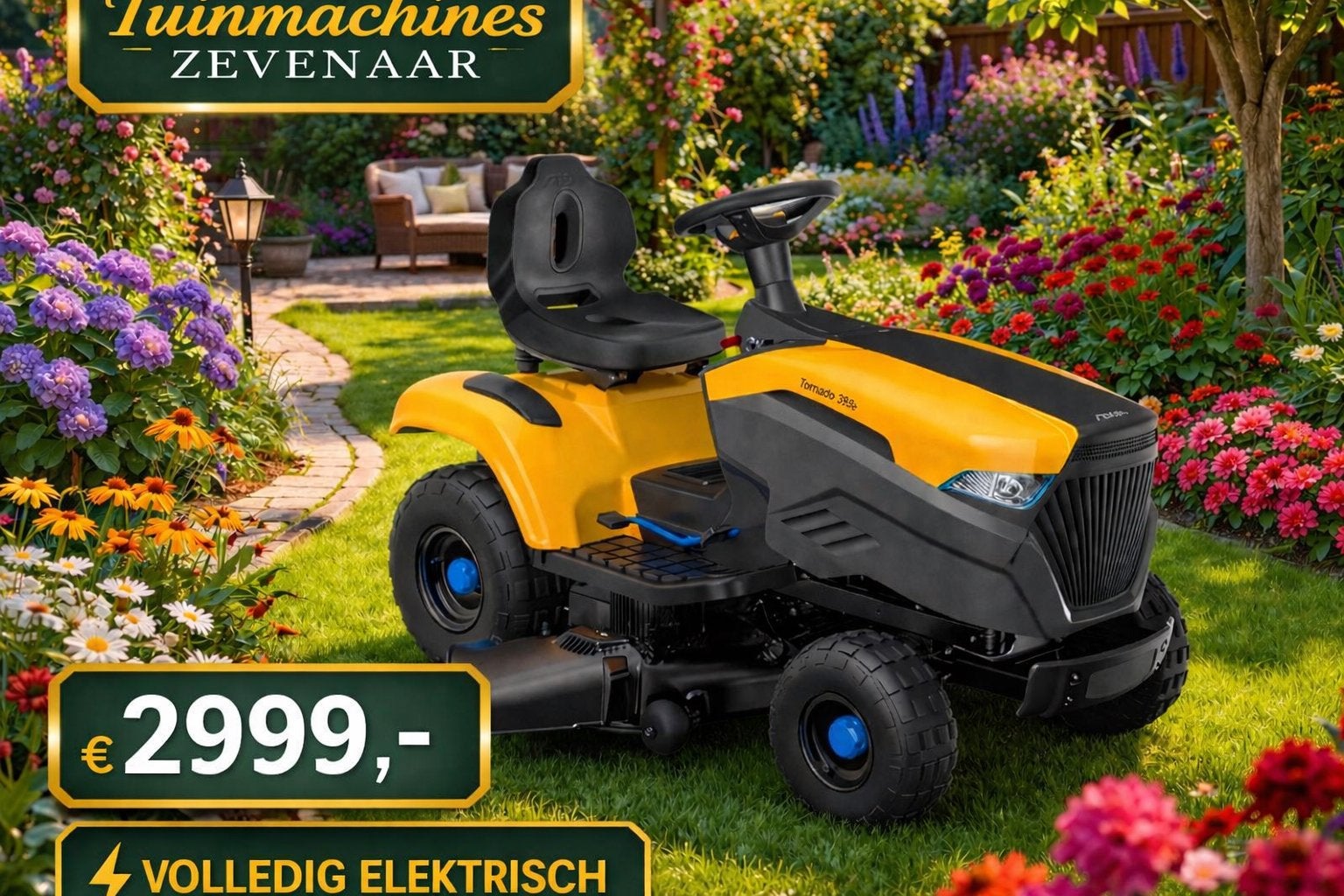 Tornado 398e accu tuintractor volledig elektrische!, Ophalen