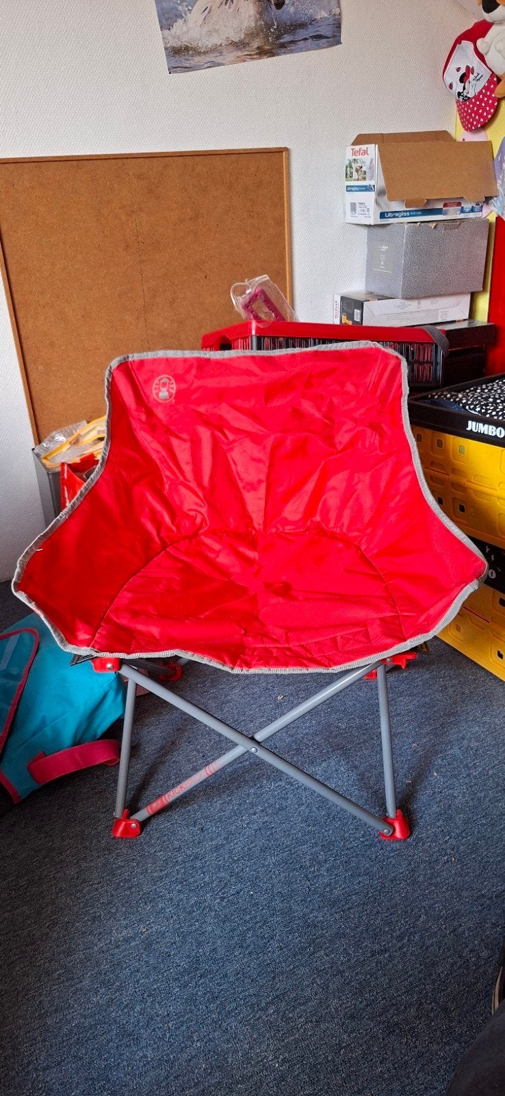 Coleman opvouwbare campingstoel - rood, Caravans en Kamperen, Ophalen, Gebruikt