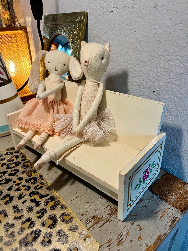 Vintage Kibri Kindler & Briel boho houten bankje poppen bank, Ophalen of Verzenden, Gebruikt, Gebruiksvoorwerp