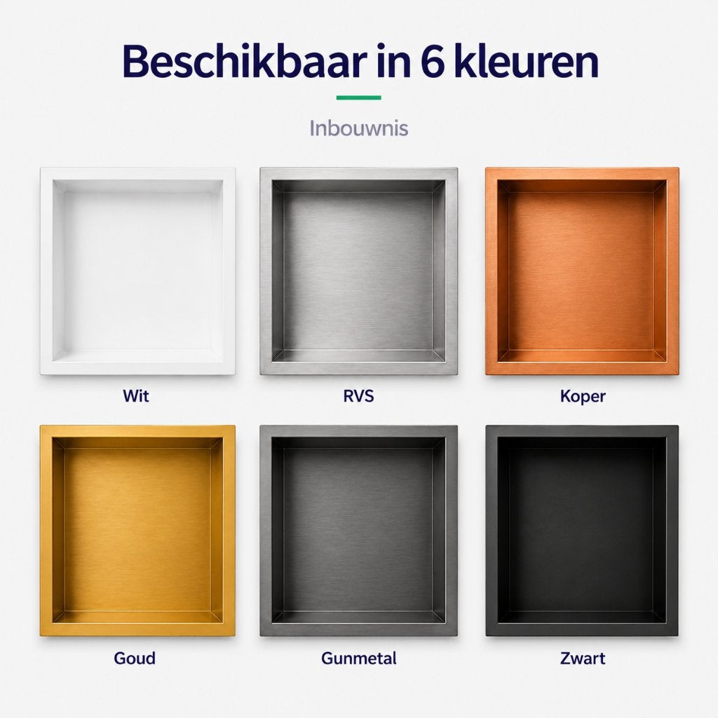 Inbouwnis 30x30x10 - diverse kleuren, Ophalen of Verzenden, Nieuw, Rvs, Bad