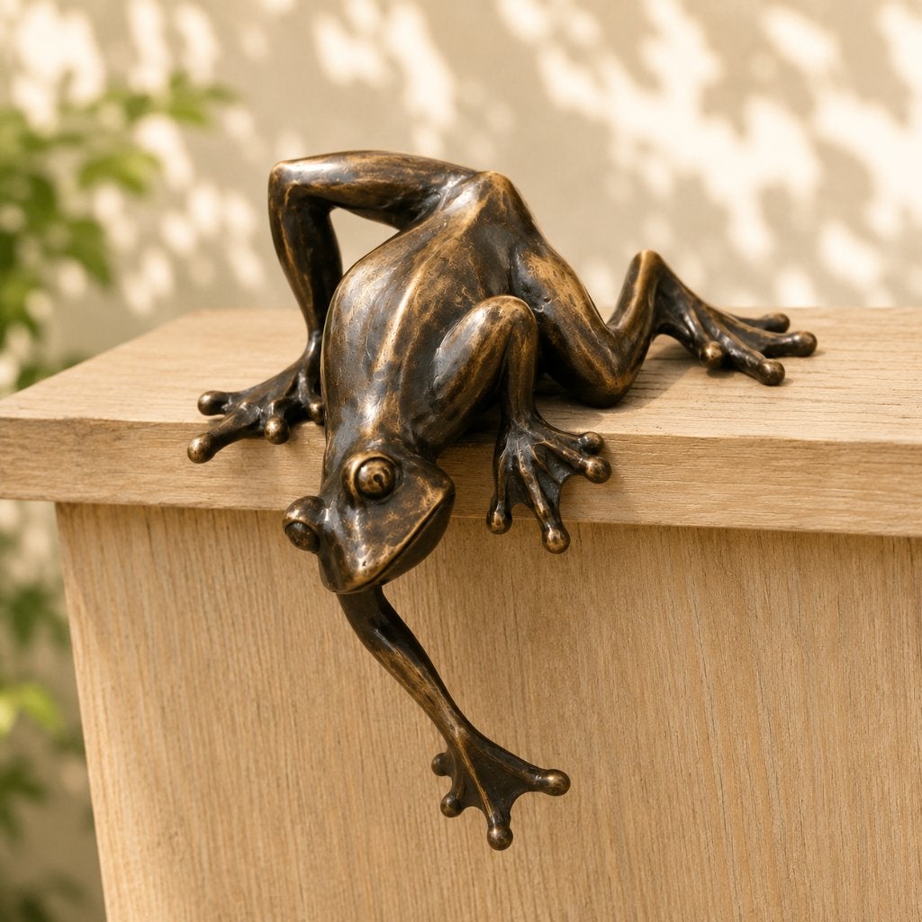 KLIMKIKKER / randhanger / brons, Dierenbeeld, Nieuw, Info@huisentuindecoratiemarie.nl, Huis en tuin decoratie marie