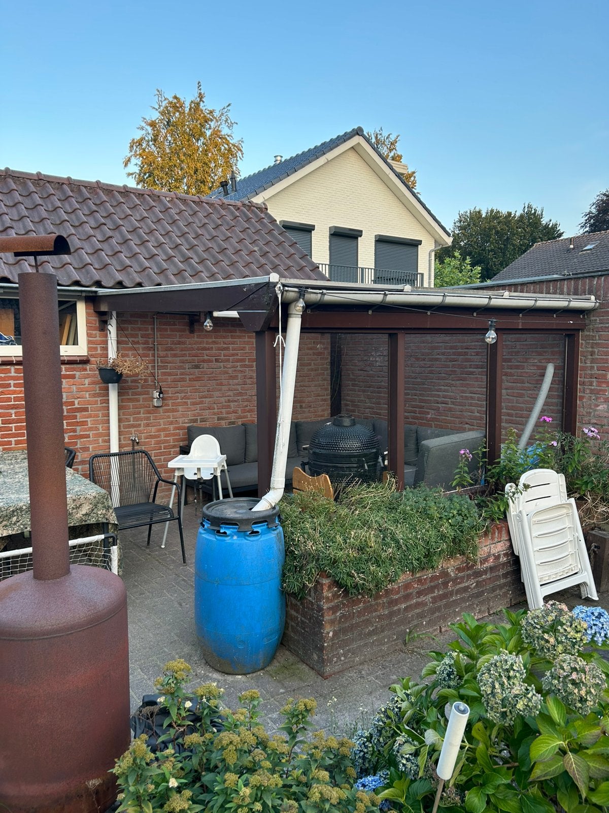 Overkapping hout met glas 315x315cm, Ophalen, Gebruikt, Veranda