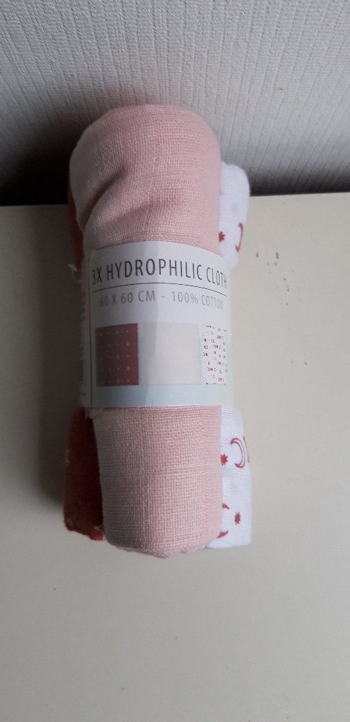 Nieuw 3 x Hydrofiele doek 60x60, Ophalen of Verzenden, Nieuw, Overige typen
