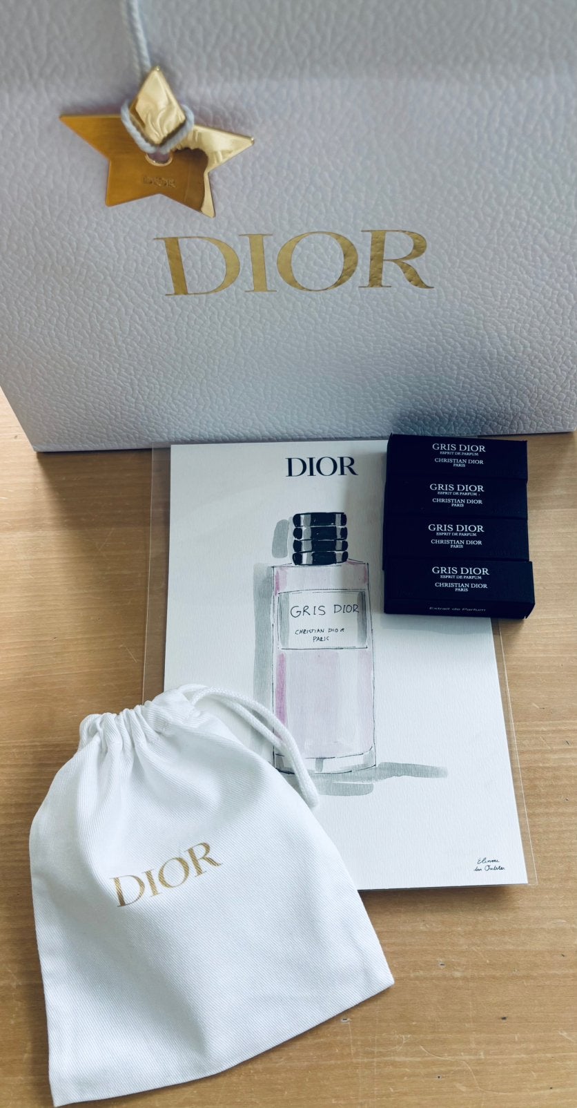 Dior Esprit de parfum gris Dior 4x1,2ml, ster dustbag, etc, Verzenden, Nieuw