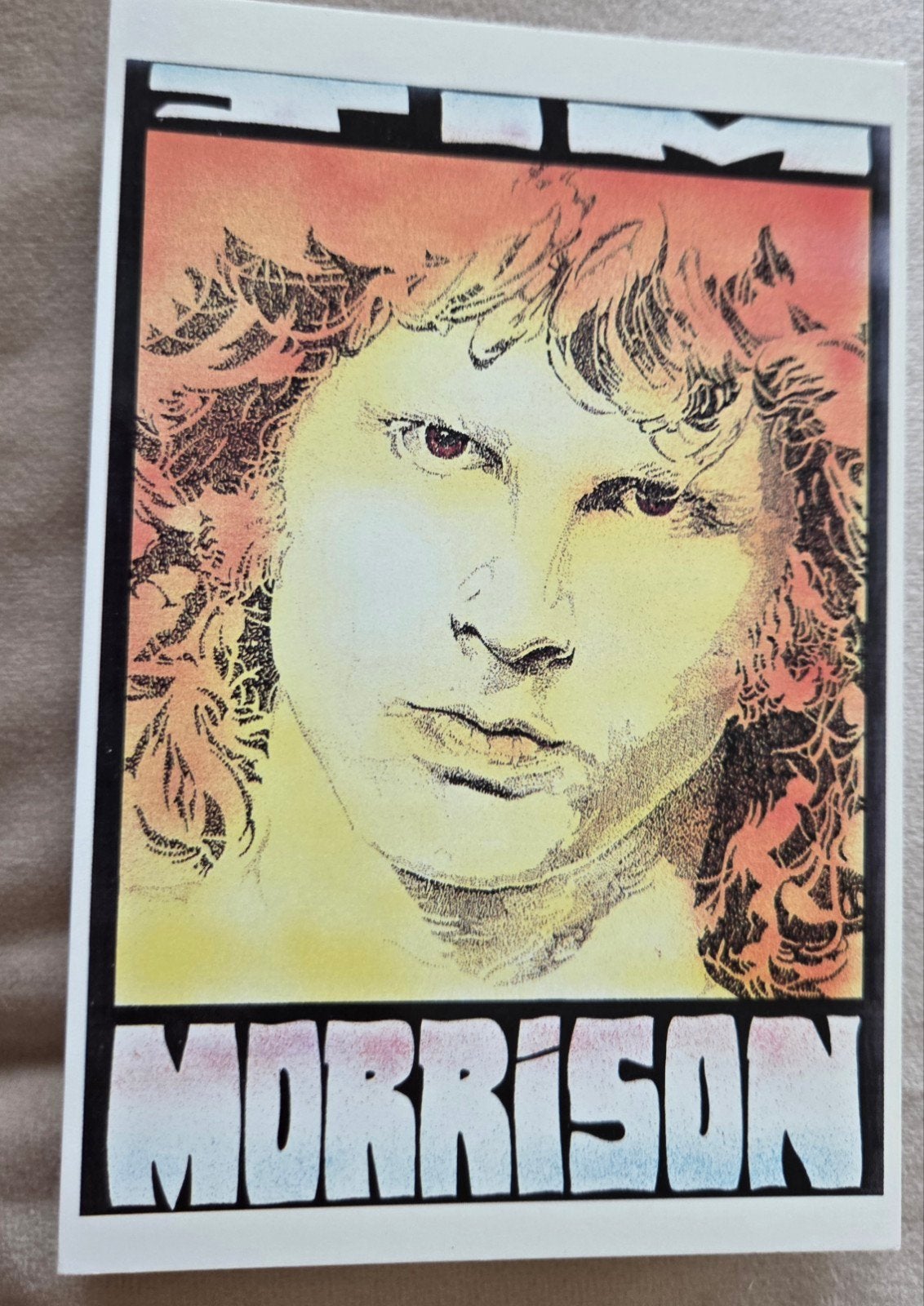 Jim Morrison Ansichtkaart - 1989 Thunderbird, Verzamelen, Verzenden, 1980 tot heden, Ongelopen, Sterren en Beroemdheden