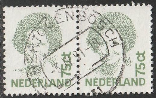 Nederland 1991 1488 Beatrix 75c-paar, Gest Den Bosch, Ophalen of Verzenden, Na 1940, Gestempeld