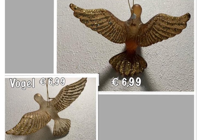 Kersthangers: Vogel  goud kleur, Diversen, Kerst, Ophalen of Verzenden, Nieuw