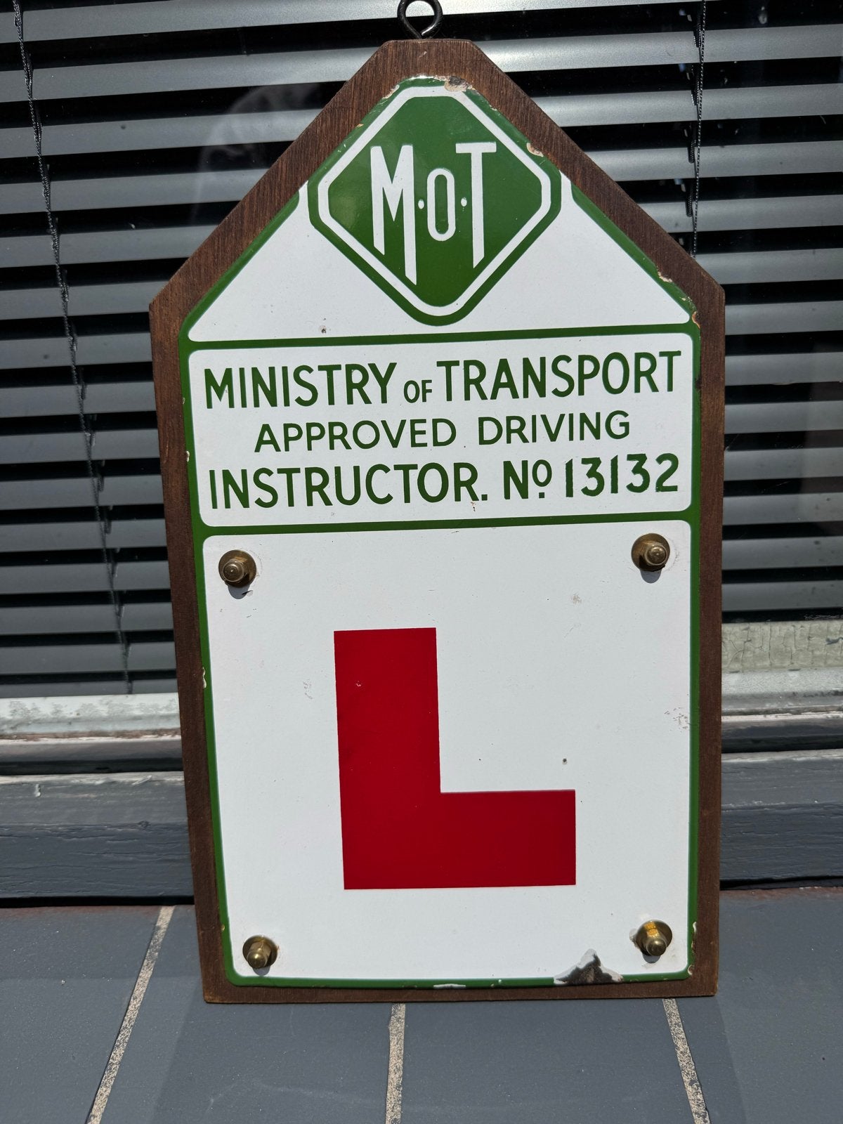 Vintage MOT Approved Rijinstructeur L-bord, Ophalen of Verzenden