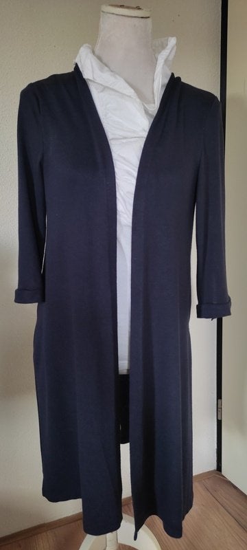 Marina Rinaldi lang donkerblauw vest S/M, Kleding | Dames, Maat 38/40 (M), Zo goed als nieuw, Marina Rinaldi, Verzenden