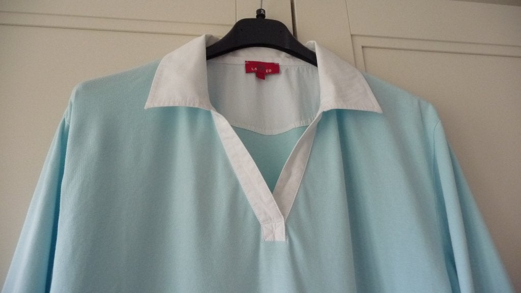 Shirt 46 - Blauw-wit, Blauw, Lamed, Maat 46/48 (XL) of groter, Ophalen of Verzenden