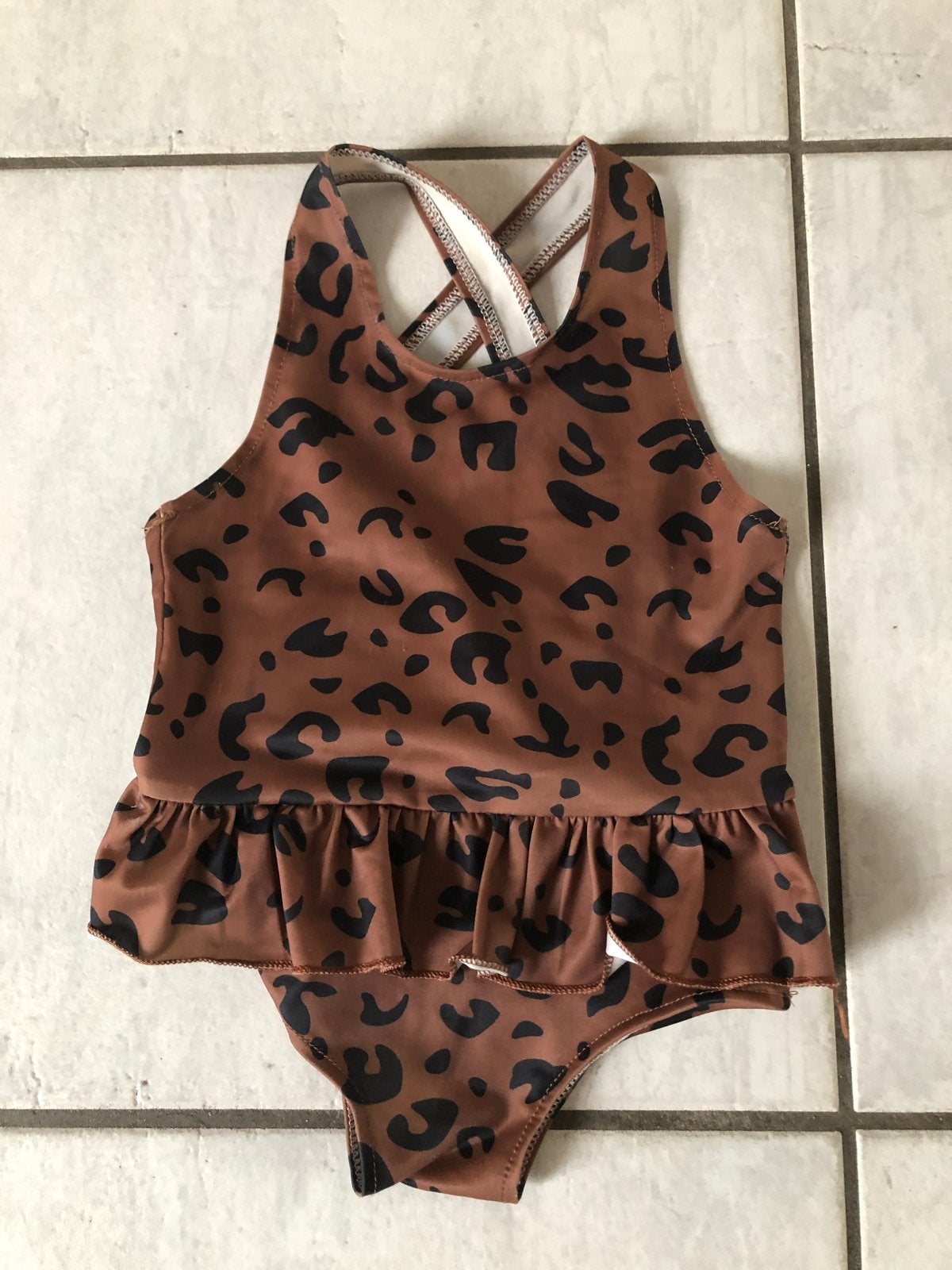 Leopardprint badpakje met ruches voor baby/peuter, Ophalen, Gebruikt, Meisje, Badpak