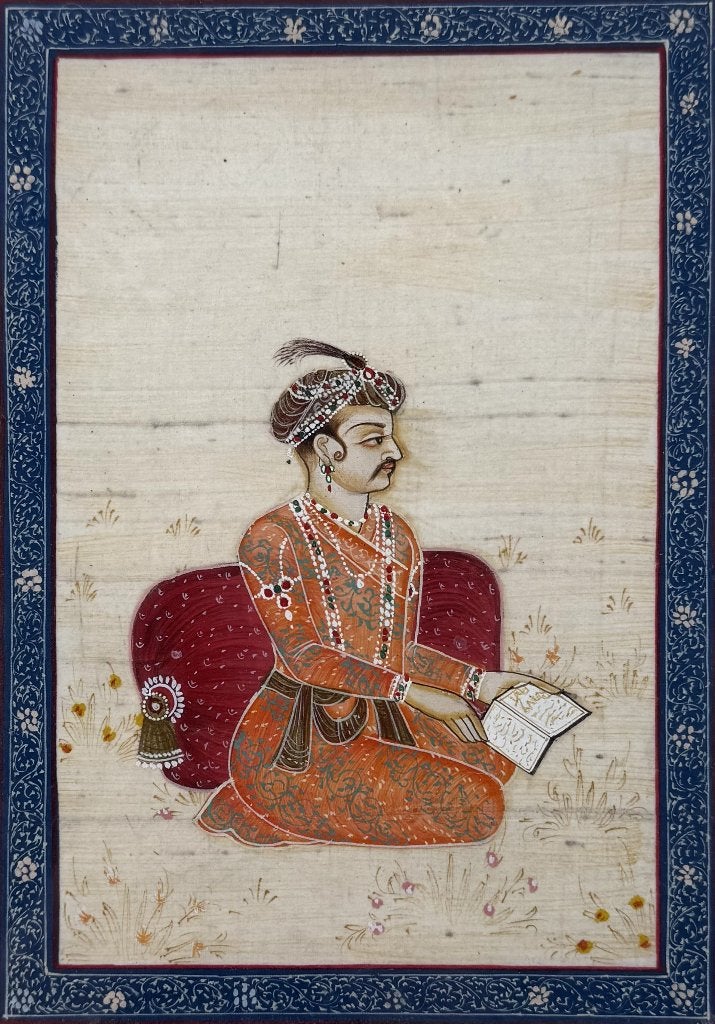 767. Miniatuurschildering, Mogol-stijl, India, 21e eeuw, Antiek en Kunst, 20 cm, Ophalen of Verzenden, Meerkleurig, Schilderij