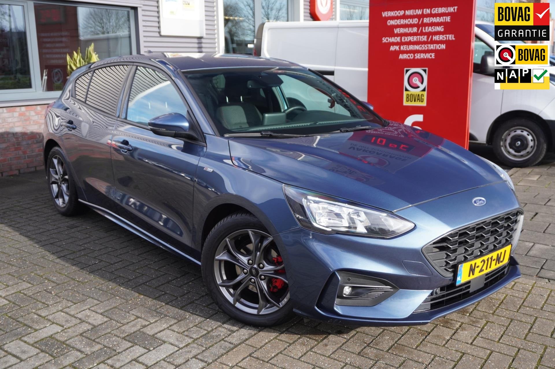 Ford Focus 1.0 EcoBoost Hybrid ST Line X Business / Camera /, Auto's, Ford, Gebruikt, 1277 kg, Blauw, Origineel Nederlands