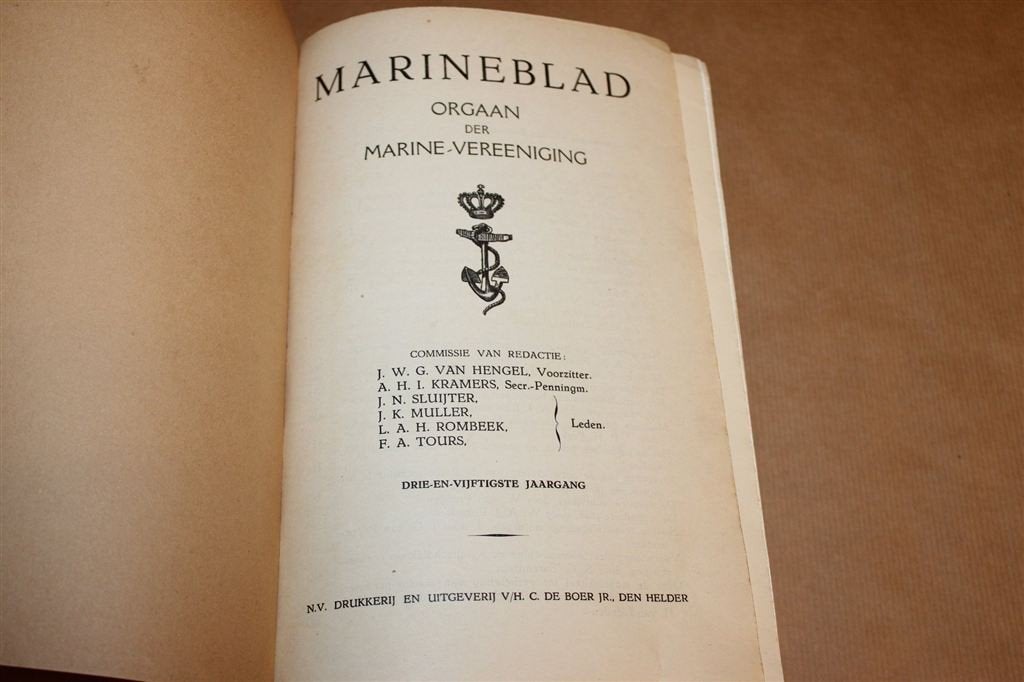 Marineblad 1938 — 53e Jaargang Marine-Vereeniging, Ophalen of Verzenden, Tweede Wereldoorlog, Gelezen, Overige onderwerpen