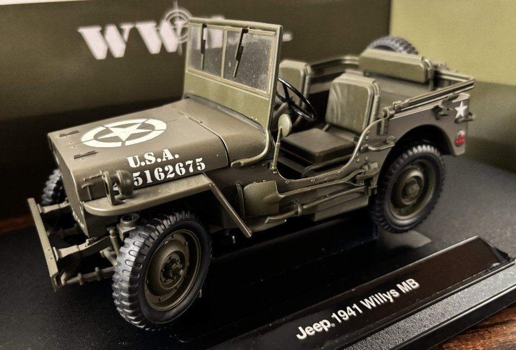 Jeep Willys 1941 merk Welly  1:18 Nieuw in doos, Verzamelen, Militaria | Tweede Wereldoorlog, Ophalen of Verzenden, Landmacht