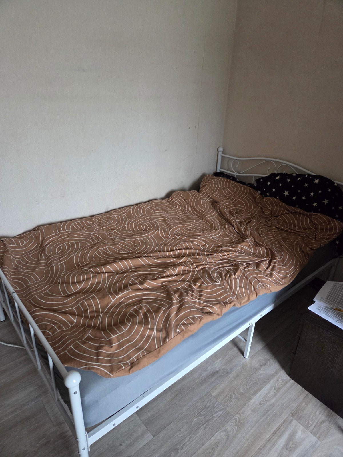Bed 120x200, Gebruikt, Wit, Ophalen of Verzenden, Twijfelaar