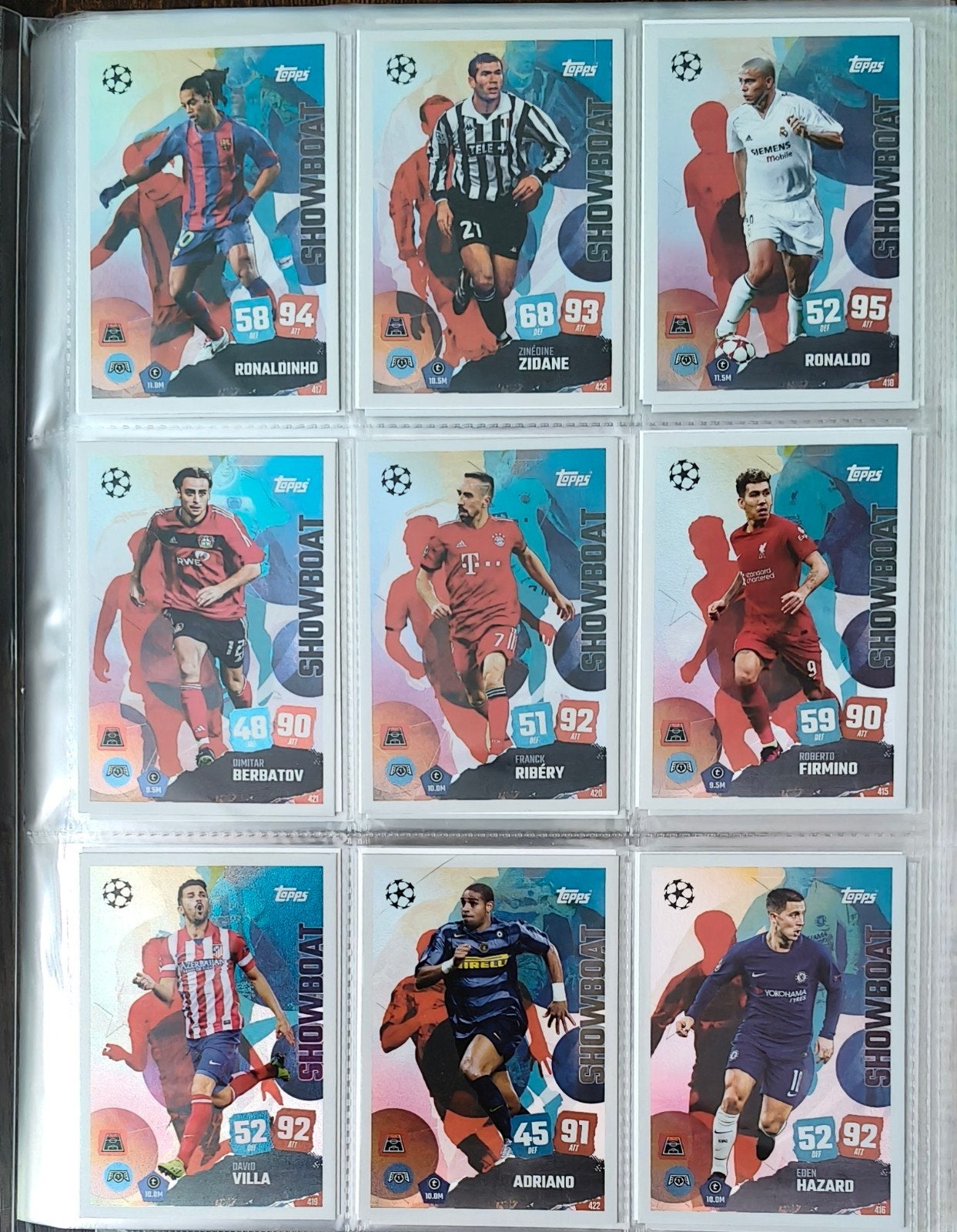 Alle 9 Show Boat Match Attax 2025-26.. Ronaldo.. Ronaldinho, Verzenden, Zo goed als nieuw, Buitenlandse clubs, Spelerskaart