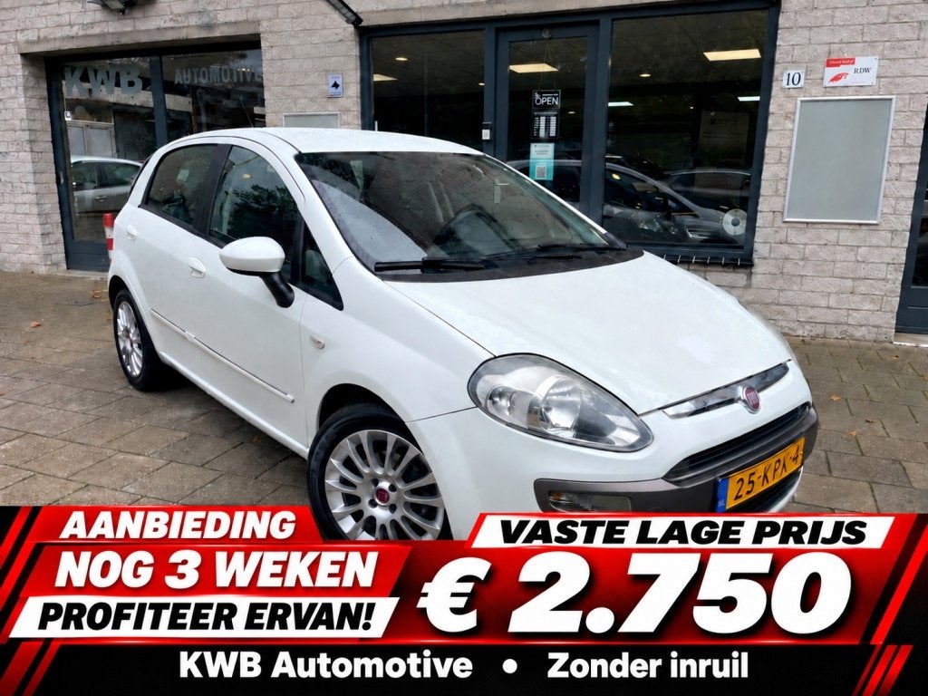 Fiat Punto Evo 1.4-16V m-air 5-deurs | Airco 105PK | Nieuwe, Auto's, Euro 5, 4 cilinders, 400 kg, Wit