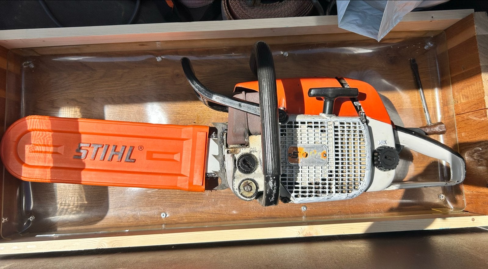 Stihl D38 AV Motorzaag met toebehoren, Ophalen, Motorzaag