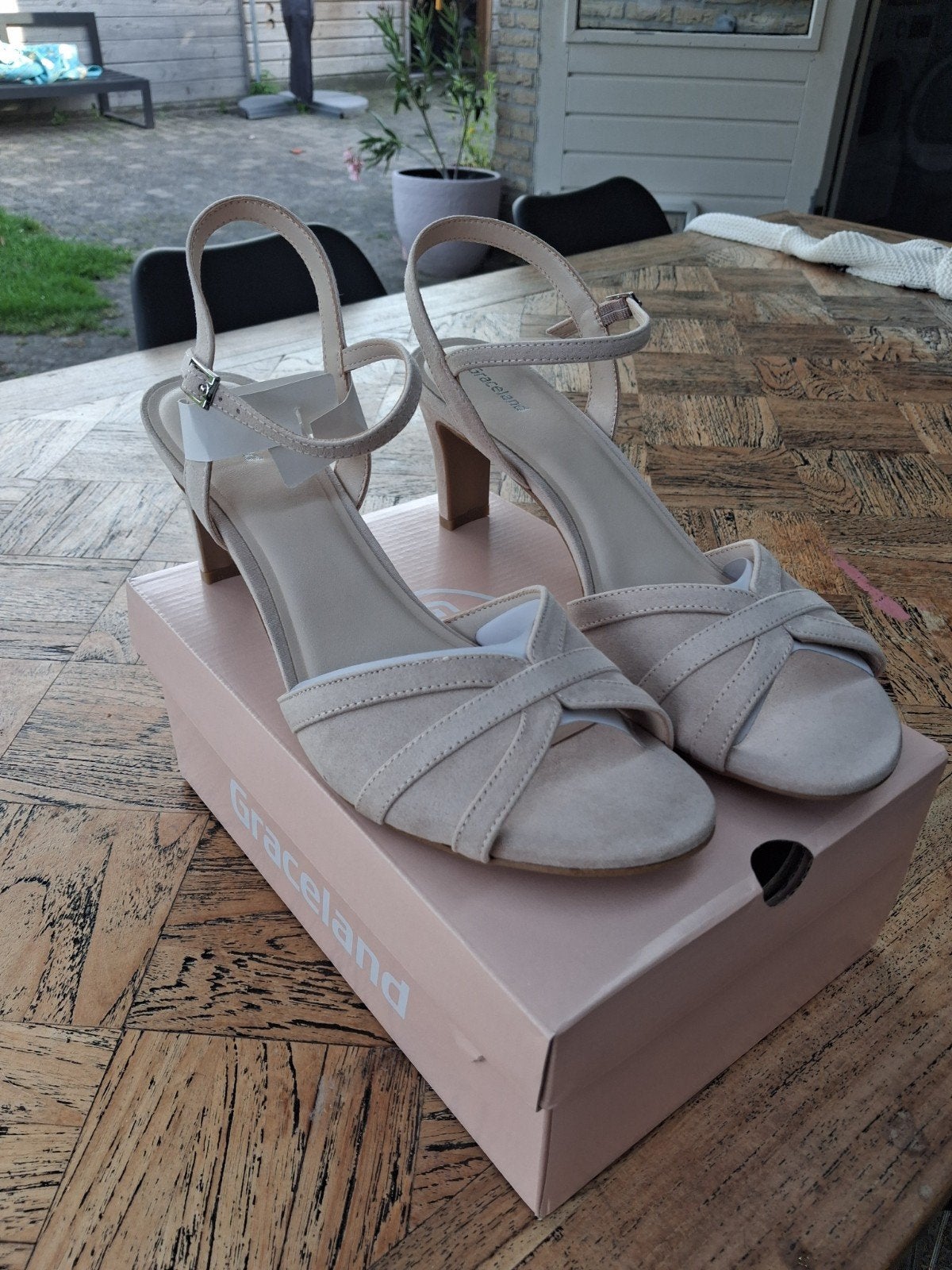 pumps met hak/ peep toe - Maat 44, Beige, Nieuw, Graceland, Sandalen of Muiltjes