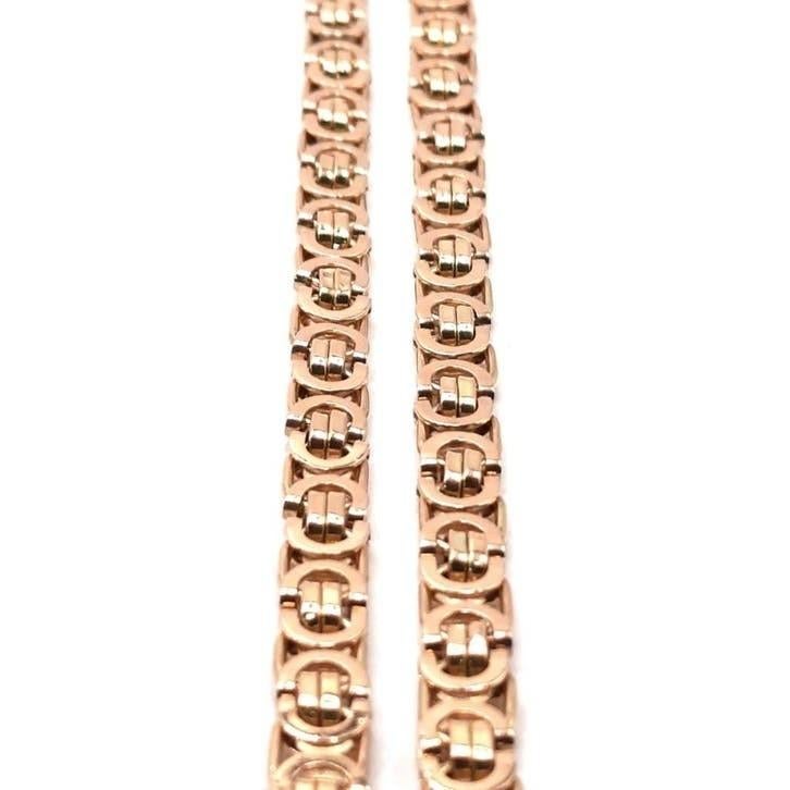 Gouden platte koningsketting 14kt, Www.bredajuwelier.nl, Nieuw, Ophalen of Verzenden, Www.bredajuwelier.nl