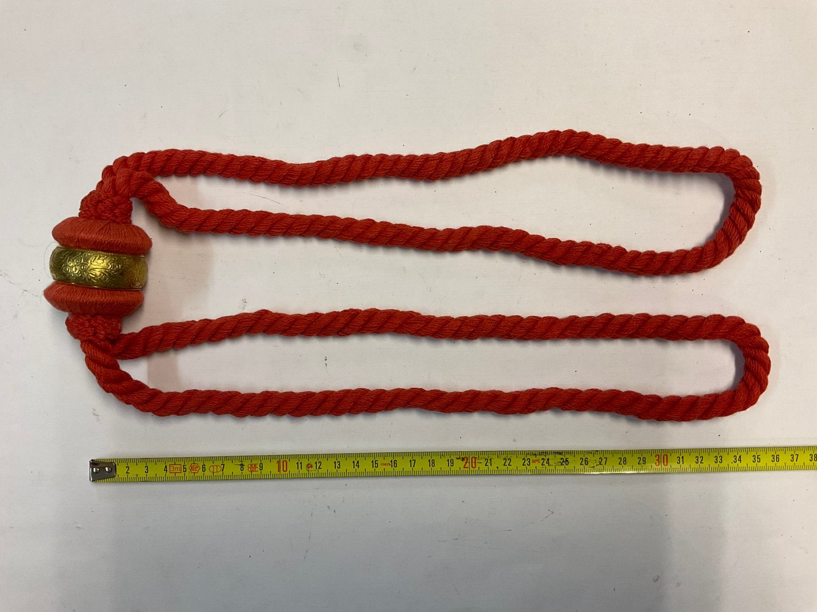 Gordijn embrasse, rood met koperen ring. 18 stuks., Ophalen of Verzenden, Nieuw, Rood